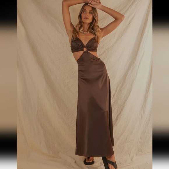 Peppermayo Palas Maxi Dress- Chocolate - Picture 2 of 10